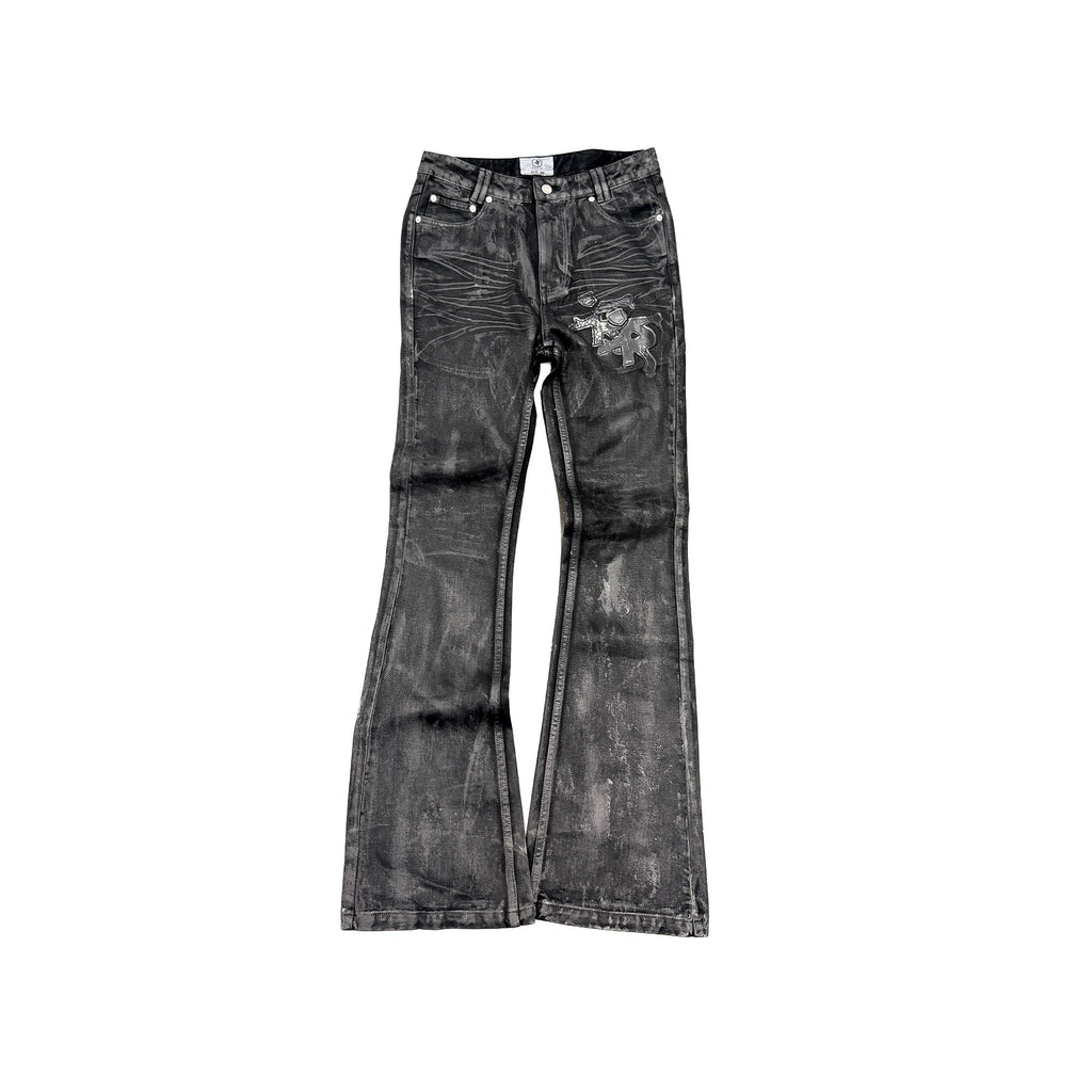 PRJCT A02 Wax Denim Slim Taper Jeans