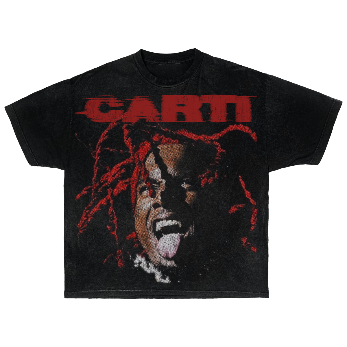 Red & Black Graphic Streetwear Tee | Bold Fan-Inspired Design
