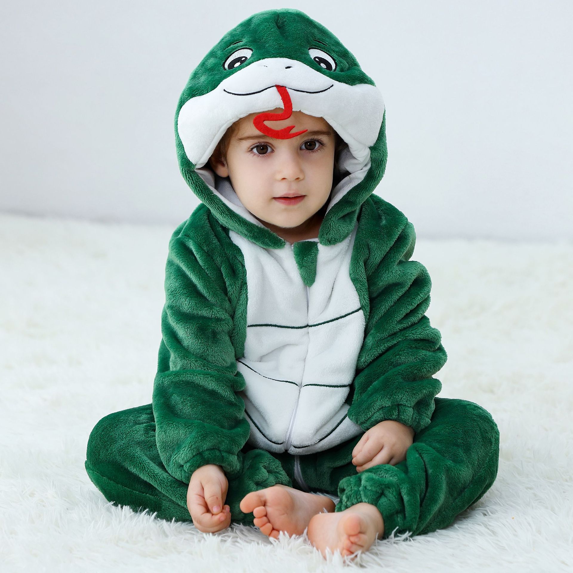 Flannel Animal Onesie For Kids