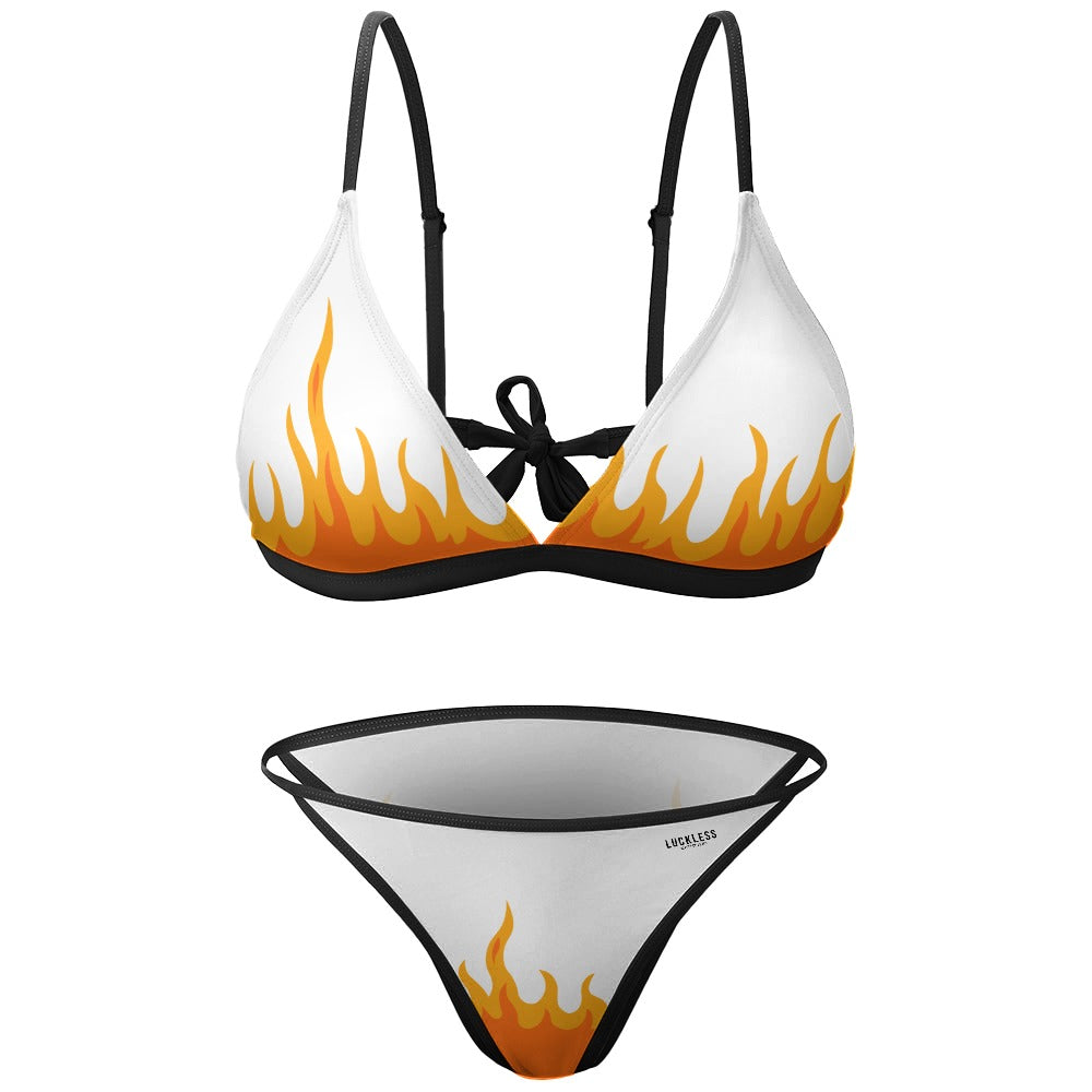 Women's Hell Raiser 2-Piece Bikini – White | High-Waist Swimwear